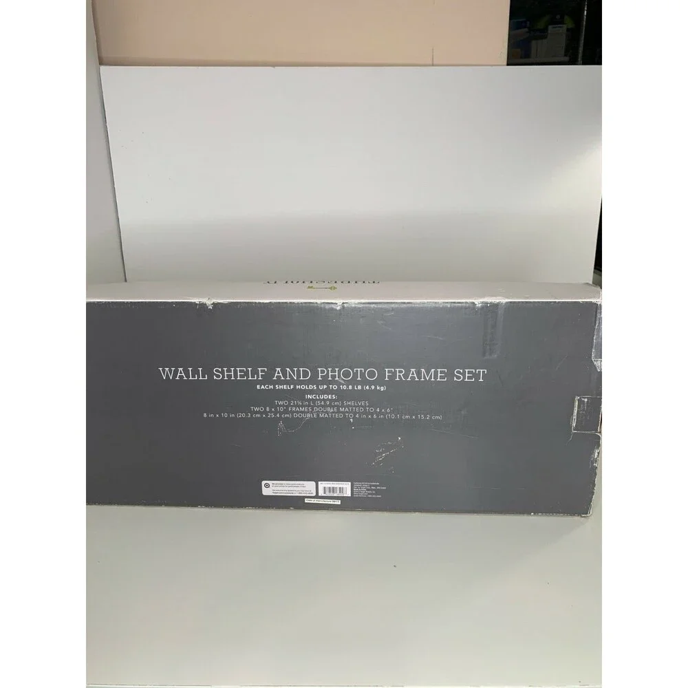 Black Floating Shelf 21.6 inch with Photo Frame NEW Threshold 2 Pack - Solid